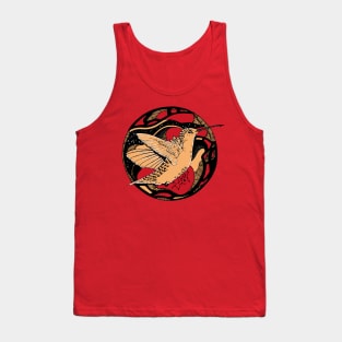 Red and Cream Circle of The Hummingbird Tank Top